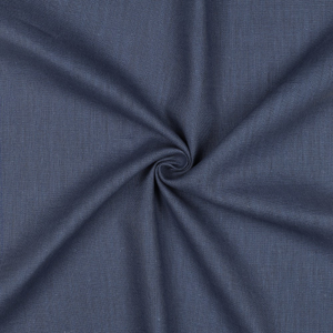 Tissu lin coton lavé - Bleu jeans