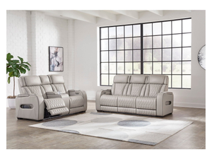 Default Title Boyington Gray Power Reclining Sofa and Loveseat