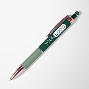 Full Color Colorblock Diamond Stylus Pen with Rose Gold Trim