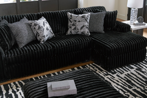 Wedge(77) Midnight-Madness Onyx Corduroy Modular Sectional Units