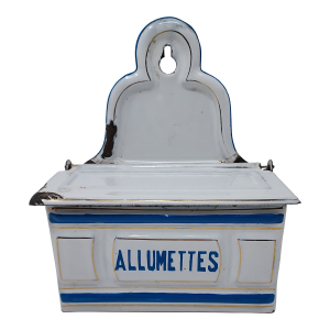French Enamel Antique Match Safe "Allumettes"