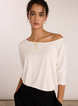Lizzie Relaxed Off the Shoulder Top - UK 12 | EU 38 | US 08 / Pure White