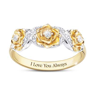 Genuine Diamond Kissed By Love Ring Size 8.5