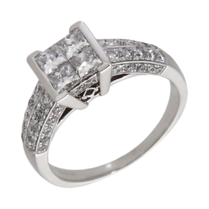 Pre-Owned 18ct White Gold 1.20ct Mixed Cut Diamond Cluster Ring