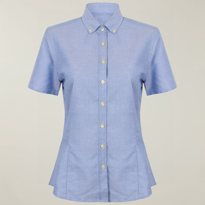 Womens Short Sleeve Oxford Blouse
