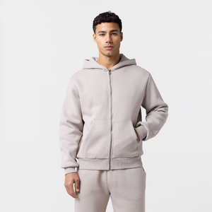 Relaxed Full Zip Hoodie | Sand