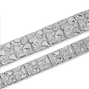Solid .925 Sterling Silver Heavy Nugget Bracelet (Available in Small/Large)