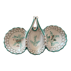 1990s Italian Hand Painted Divided Serving Dish