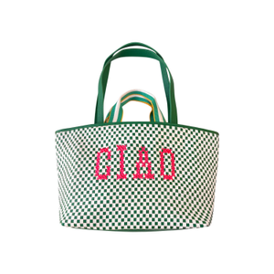 Ciao Green Embroidered Bag