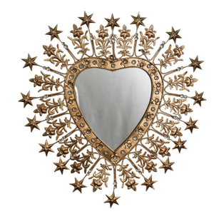 Heart Shaped Jewelled Wall Mirror