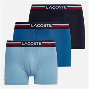 Lacoste Mens Three Pack Trunks Navy Blue/Kingdom Overview