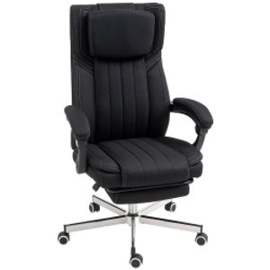 Vinsetto Silla de oficina asiento giratorio respaldo inclinable altura ajustable 65x61x105-113 cm Negro