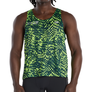 New Balance Mens London Edition RC Essential Printed Singlet - Medusa Green - SS26