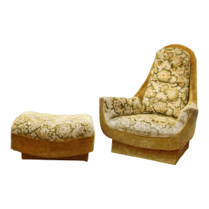 1960s Mid-Century Modern Armchair & Ottoman Adrian Pearsall