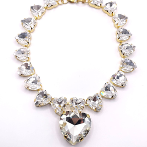 Crystal Diamond Heart Necklace