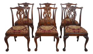Set of 6 Theodore Alexander Chippendale Mahogany Dining Room Chairs