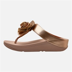 FitFlop Womens Florrie Toe Post Sandals Rose Gold