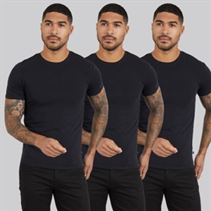 Ted Baker Mens Three Pack Crew Neck T-Shirts Black