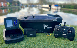 Lake Reaper Brushless Bait Boat with Fish Finder - Silver Carbon