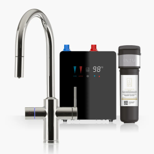 Digital Sovereign Chrome & 4L Nexus 4-1 Pull Down Swan Instant Boiling Water Tap