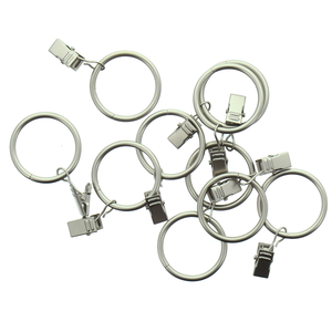 Lot de 10 anneaux 35 mm à pinces crocodile - Argent mat