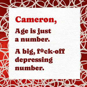 Rude Humorous Typographic Age Is Just A Number Birthday Card