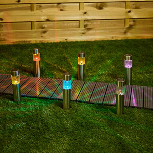 6 Stainless Steel Solar Garden Light Bollards
