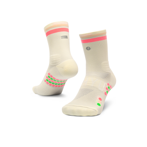 SHYU Racing Half Crew Socks - Cream/Blush/Peach