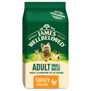 James Wellbeloved Adult Dog Small Breed Dry Food (Turkey & Rice) - Bag Size : 7.5Kg