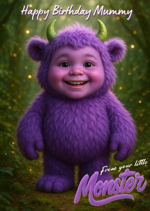 From Your Little Monster Face Swap Happy Birthday Mummy Card