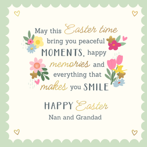 Nan And Grandad May This Easter Time Bring You Peaceful Moments Typographic Easter Card