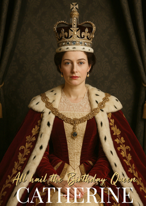 All Hail The Birthday Queen Regal Face Swap Card