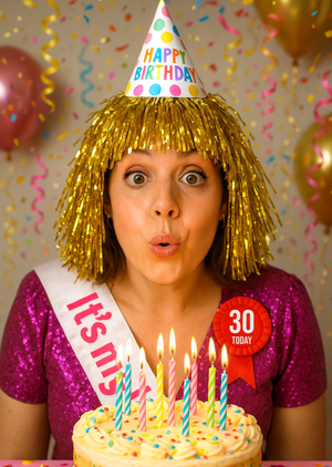 Photographic Funny Party Girl Face Swap Photo Upload Birthday Card