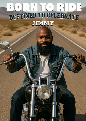 Photographic Born To Ride Face Swap Photo Upload Birthday Card