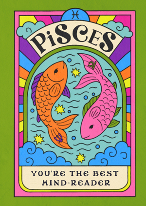 Pisces Zodiac Star Sign Birthday Card