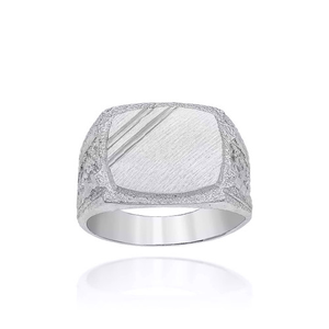 Silver Two Cut Signet Ring