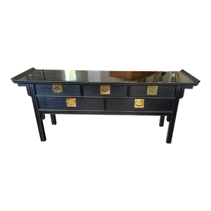 Century Furniture Asian Pagoda Server Buffet Console Black