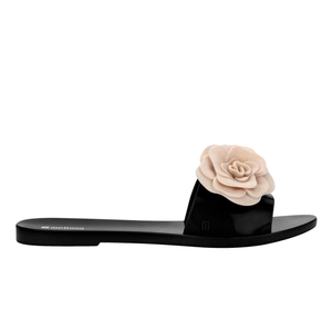 Babe Petals Flat Slides - Black, Beige (7 UK)