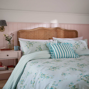 Blossom Print Duvet Cover SET, Aqua