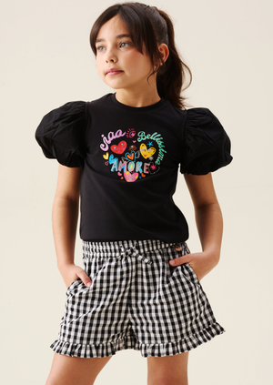 Aida Amore Print Puff Sleeve T Shirt