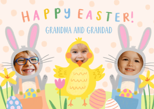Happy Easter Grandma And Grandad Photo Upload Card