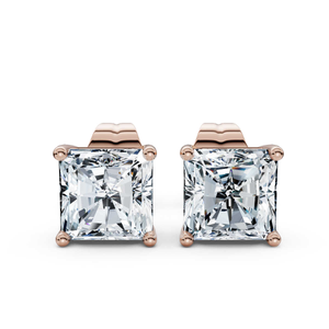 14K Rose Gold Elliana Push Back Four Prongs Square Radiant Lab Grown Diamond Earrings (1.00 ct. tw)