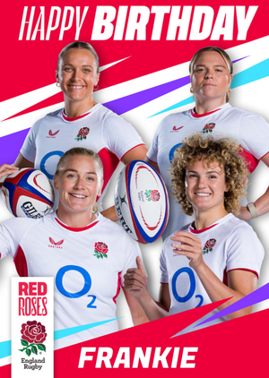 England Rugby Red Roses Team Players Birthday Card