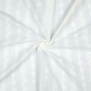 Tissu broderie anglaise Capucine - Blanc