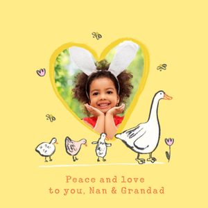 Peace And Love To You Nan And Grandad Photo Upload Card