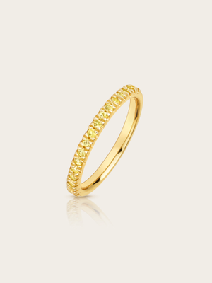 Vienna Natural Yellow Sapphire 9k Yellow Gold Half Eternity Ring