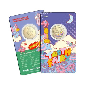 Ra Mint - 2026 $2 AlBr Uncirculated Coin-Tooth Fairy Coin in Card