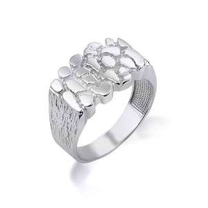 925 Sterling Silver Men's Nugget Ring reviews - Factory Direct