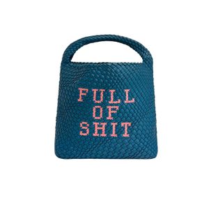 Woven Teal Bucket Bag