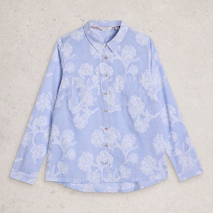 White Stuff Sophie Jacquard Shirt Blue Multi Size 8